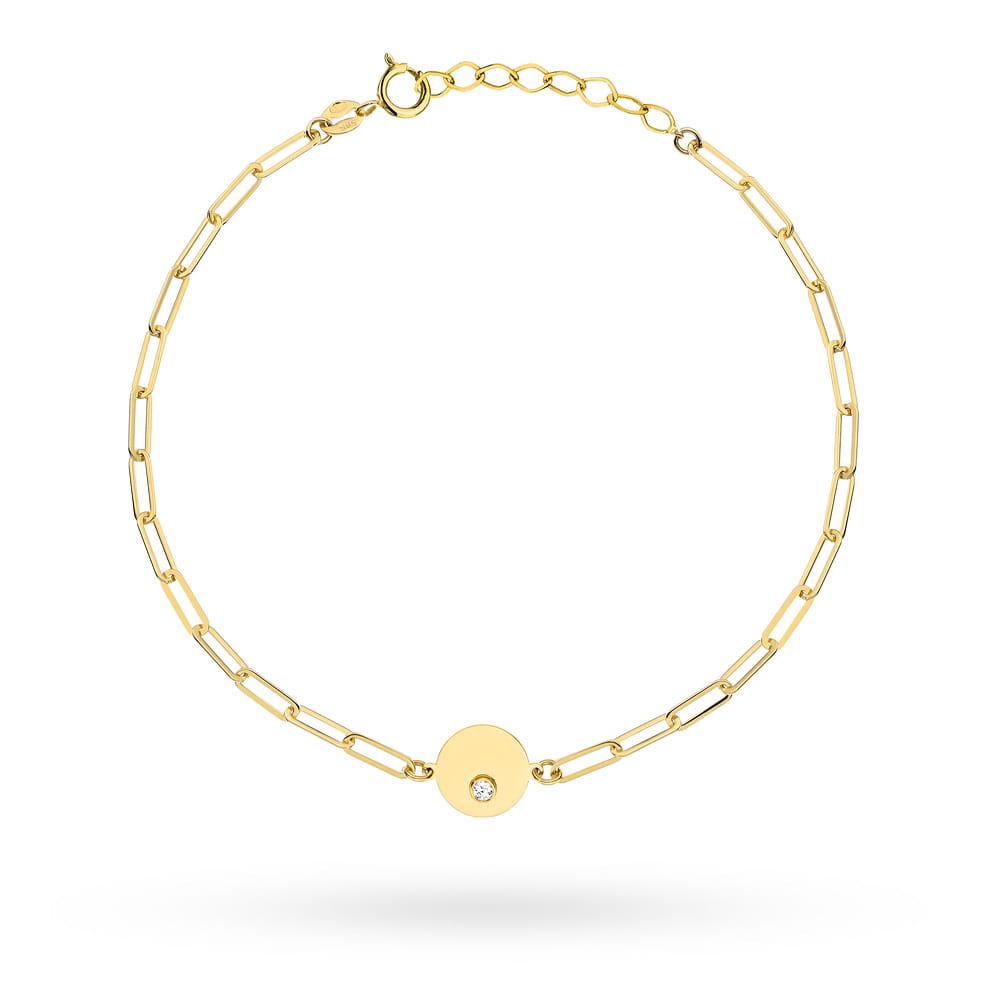 Bratara din aur 14k cu zale si un inel cu zircon
