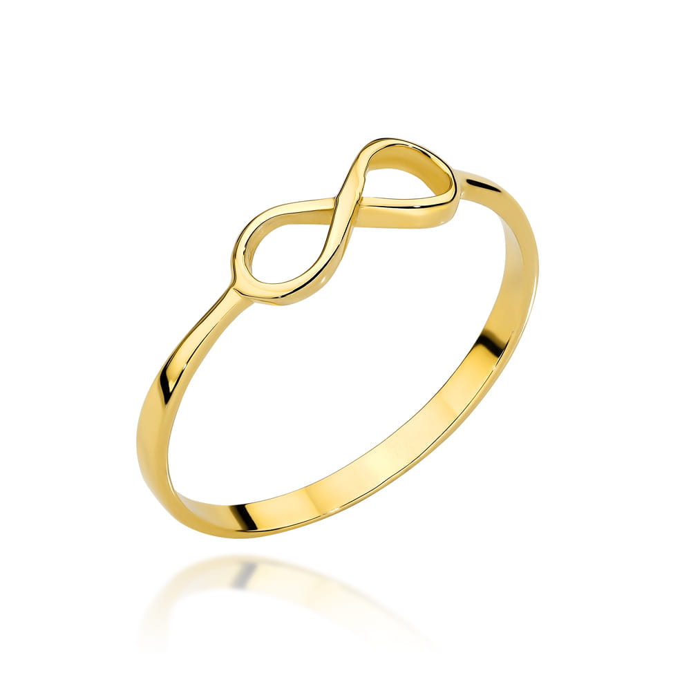 Inel Aur Simplu Cu Semnul Infinit 14K