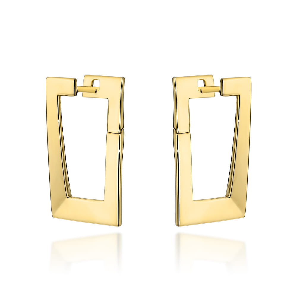 Cercei eleganti din aur dreptunghi