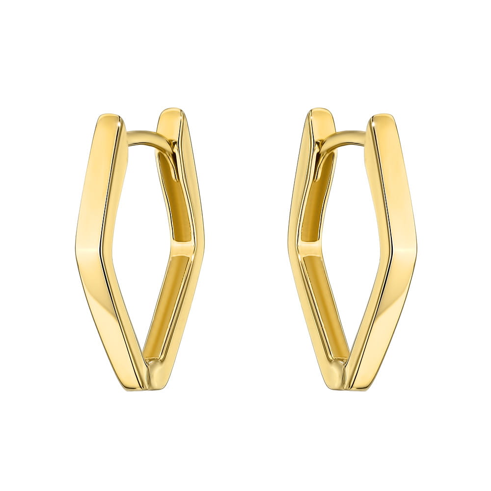 Cercei de aur cu romburi netede