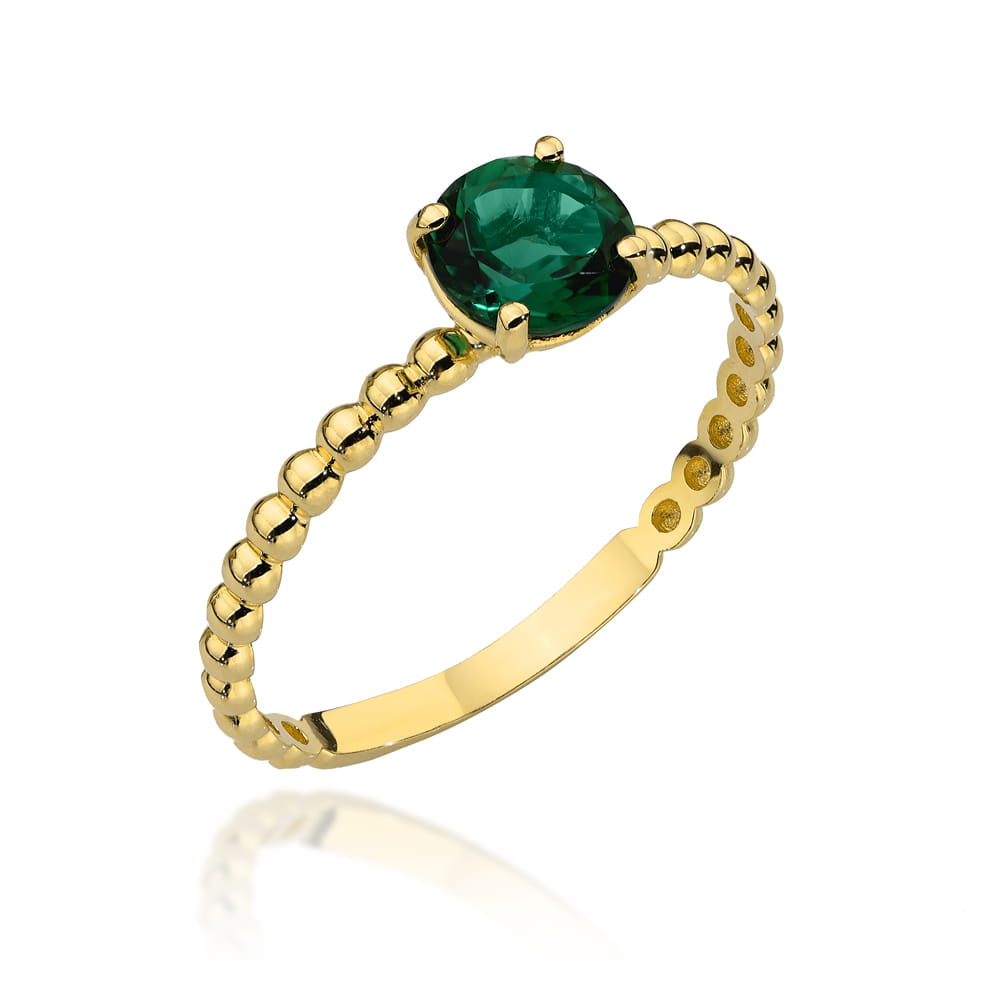 Inel din Aur 14K cu Cuarț Verde din Colecția "Colorful Stone"