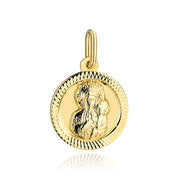 Medalion de aur al Maicii Domnului într-un cerc într-o montură de diamante