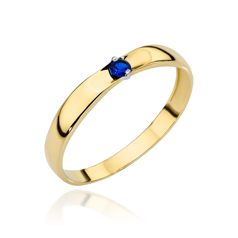 Inel Aur 14k cu Cristal Albastru