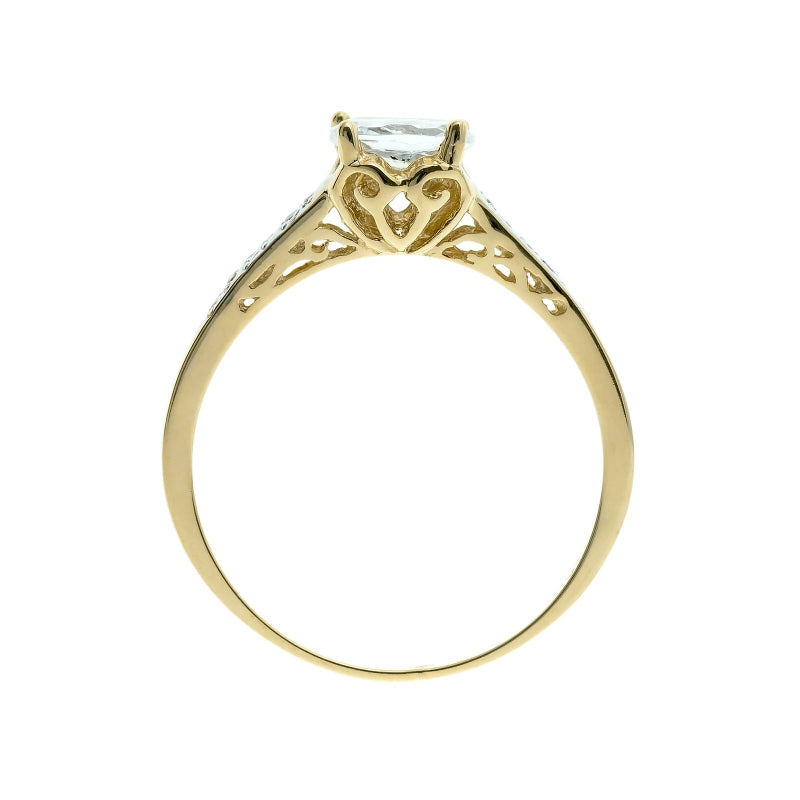 Inel Aur 8K Cu Model Ajour și Zirconii