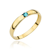 Inel Aur 14k cu Zircon Albastru