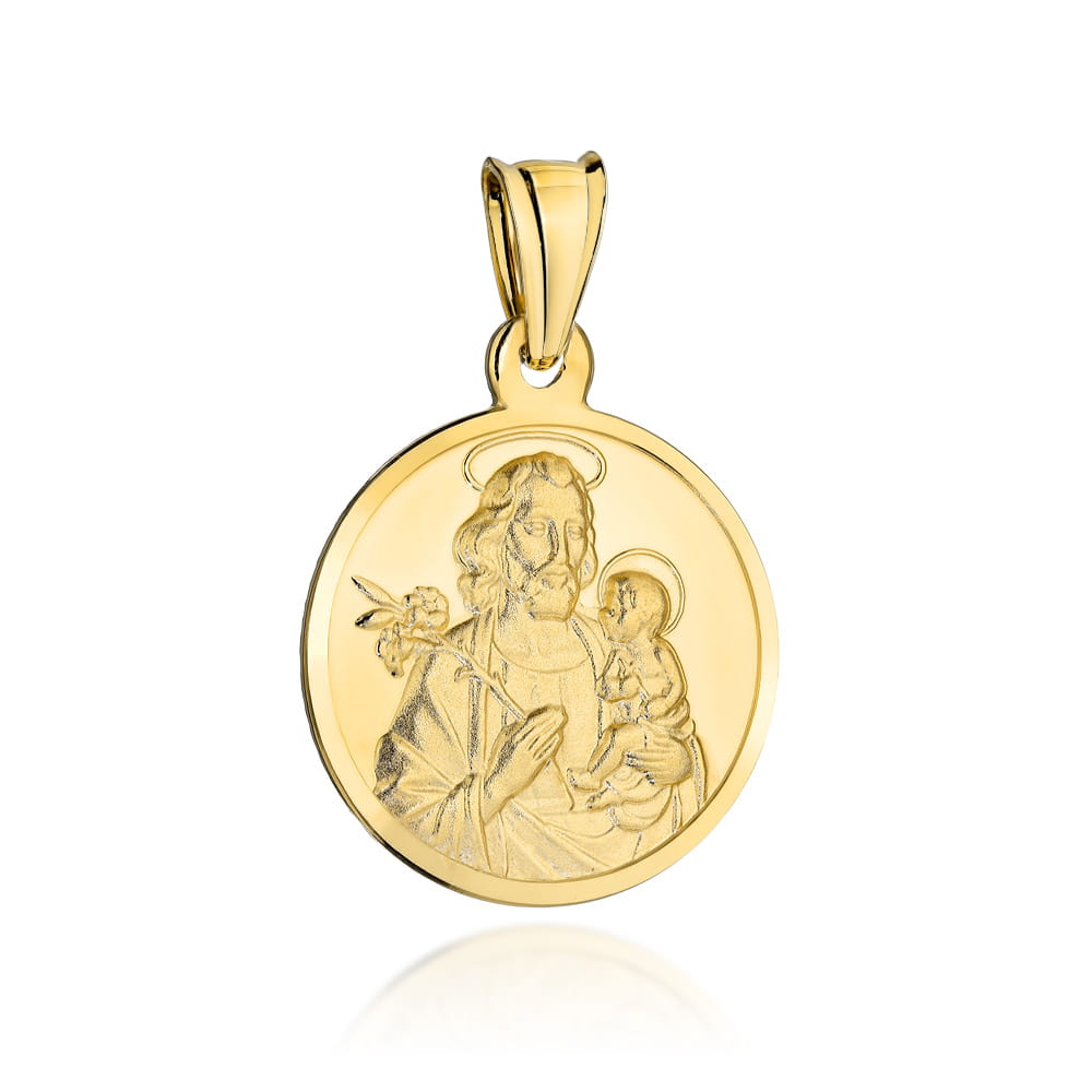 Medalion Din Aur 14K Sfântul Iosif