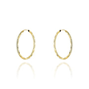 Cercei cerc cu diamante super usoare, 2,5 cm