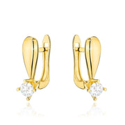 Cercei de aur cu zircon central