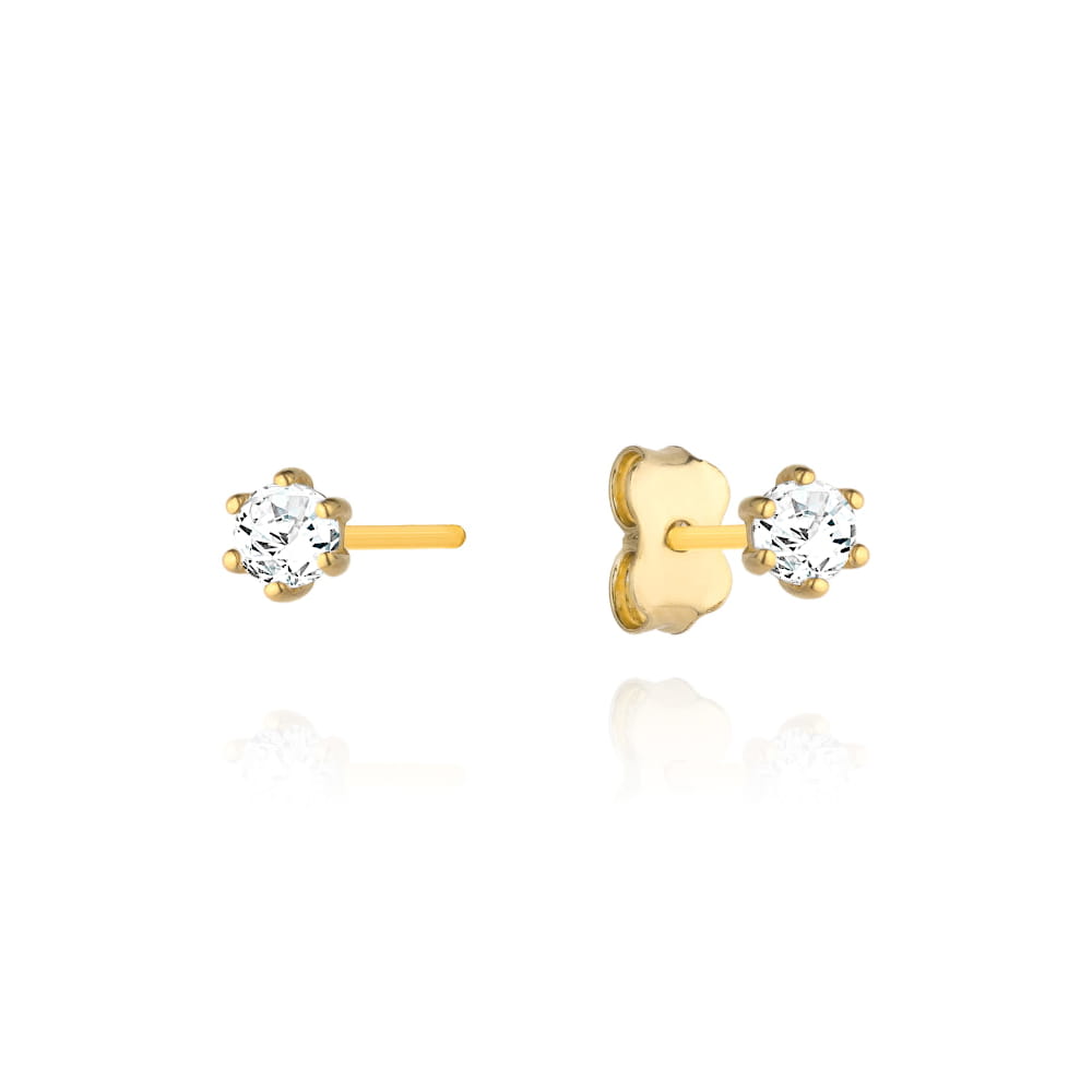 Cercei Aur 14k cu Zirconii Albe