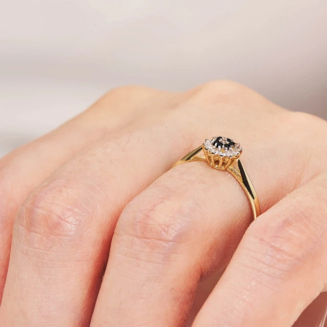 Inel cu Piatră Neagră Aur 8K