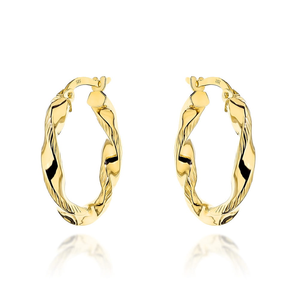 Cercei Rotunzi din Aur Răsuciți