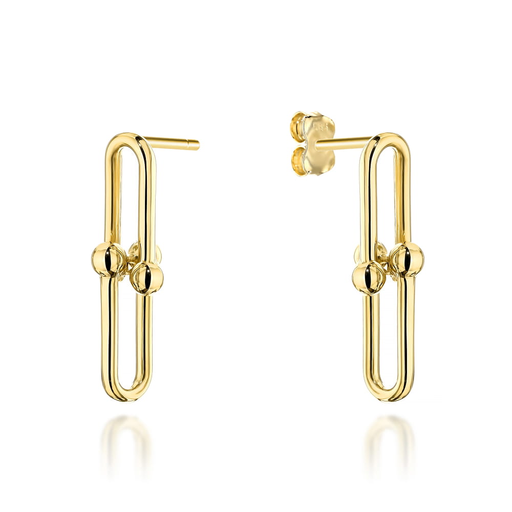 Cercei Aur 14K: Împletituri Delicate și Sfere Fine