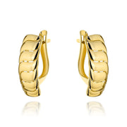 Cercei Aur 14K cu Design Rectangular și Sistem de Închidere Englez