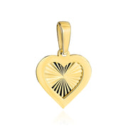 Pandantiv Aur 14K, Inimă Diamantată Delicată