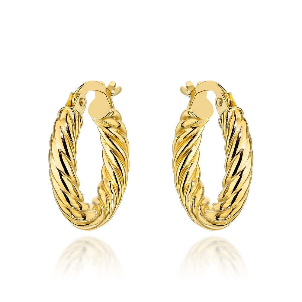 Cercei Aur Împletit, Model Rotund