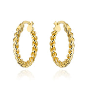 Cercei Aur 14K, Model Rotund Răsucit