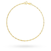 Brățară Delicată din Aur 14K cu Ovale Diamantate pentru Picior