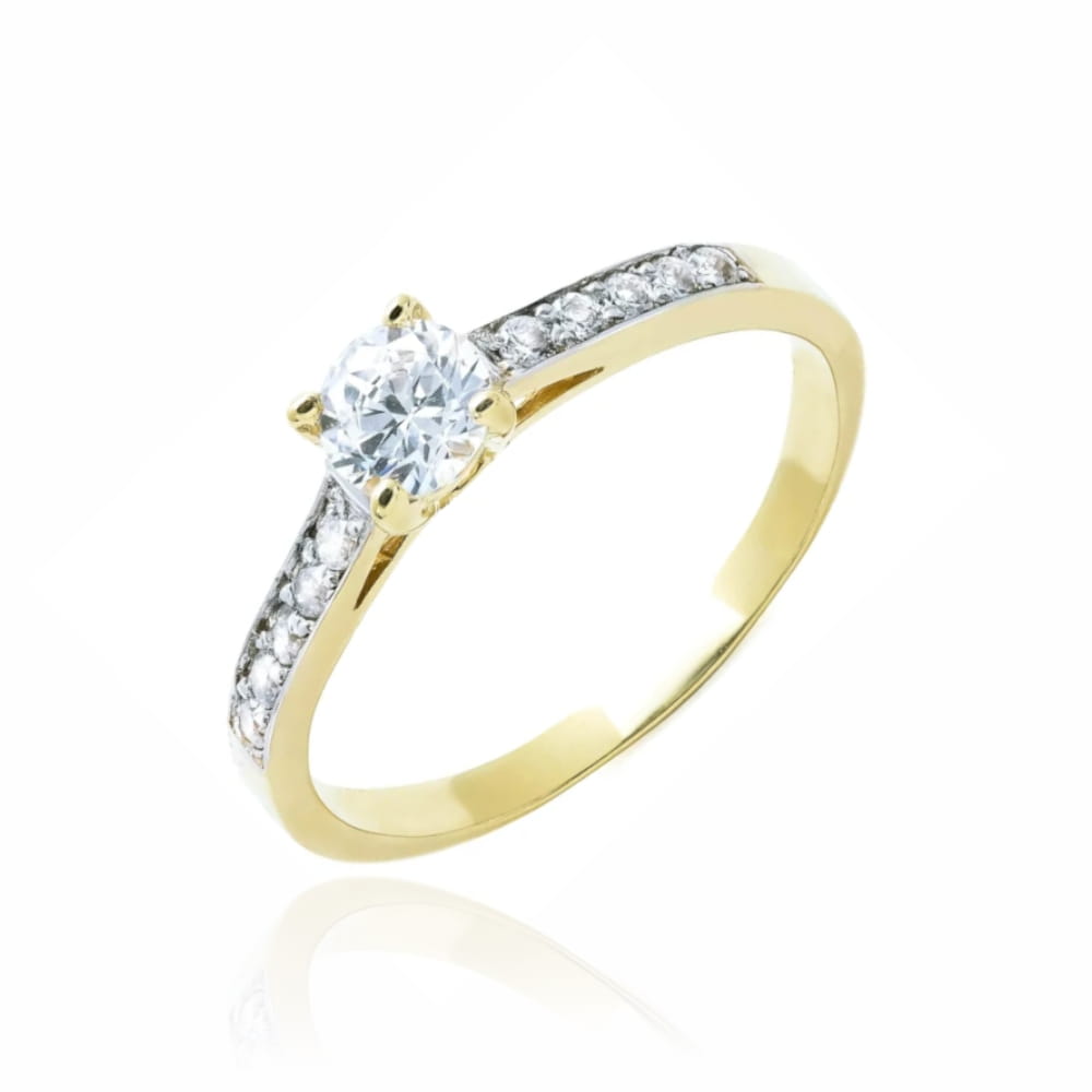 Inel Elegant Aur 8K cu Zirconii Strălucitoare