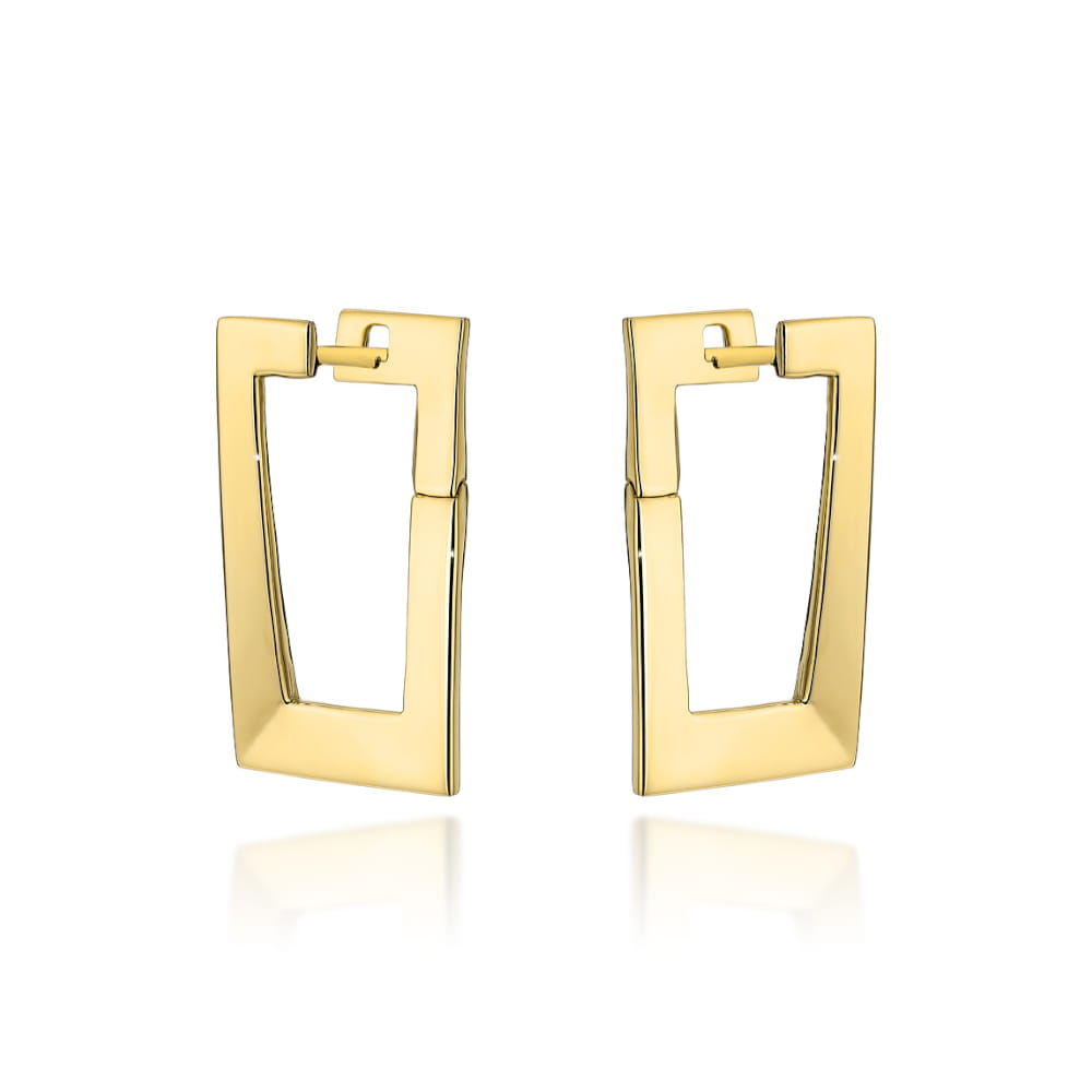 Cercei Aur 14K Eleganți Dreptunghiulari Mici