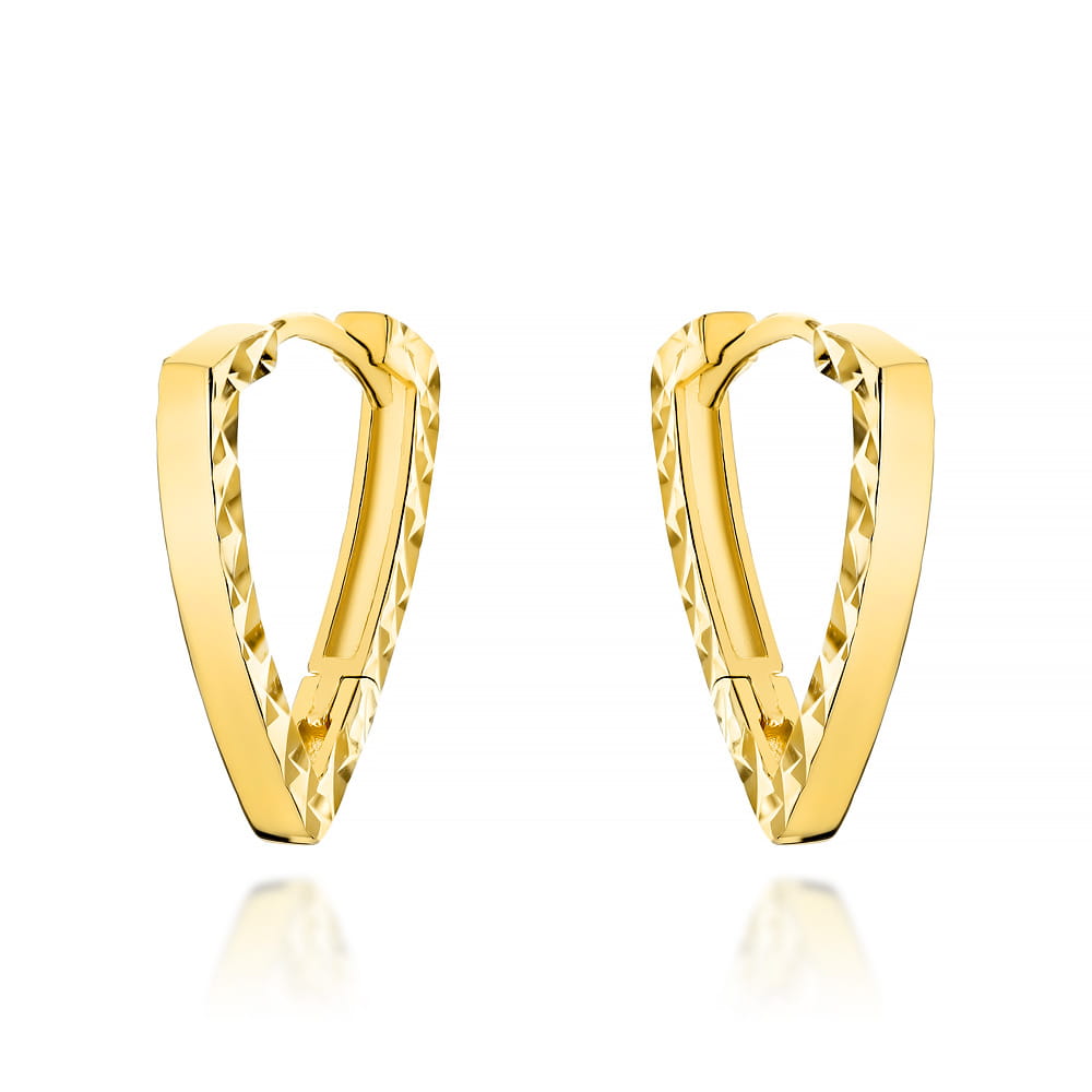 Cercei Aur 14K Triunghiuri Diamantate