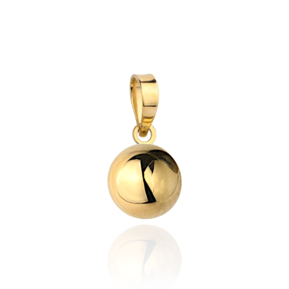 Pandantiv Aur 14K Sferic Super Ușor – Eleganță Simplă