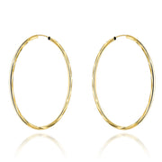 Cercei Rotunzi Super Ușori din Aur 14K (6cm)