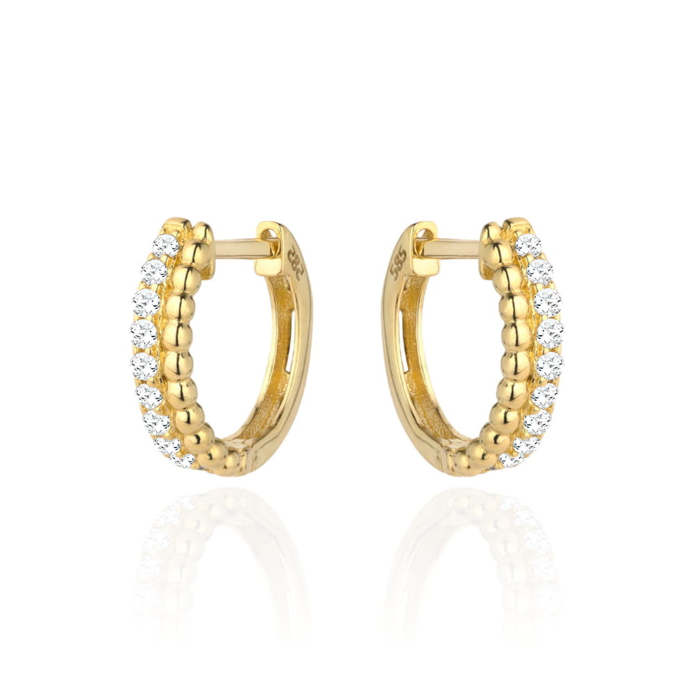 Cercei Aur 14k cu Zirconii si Bilute