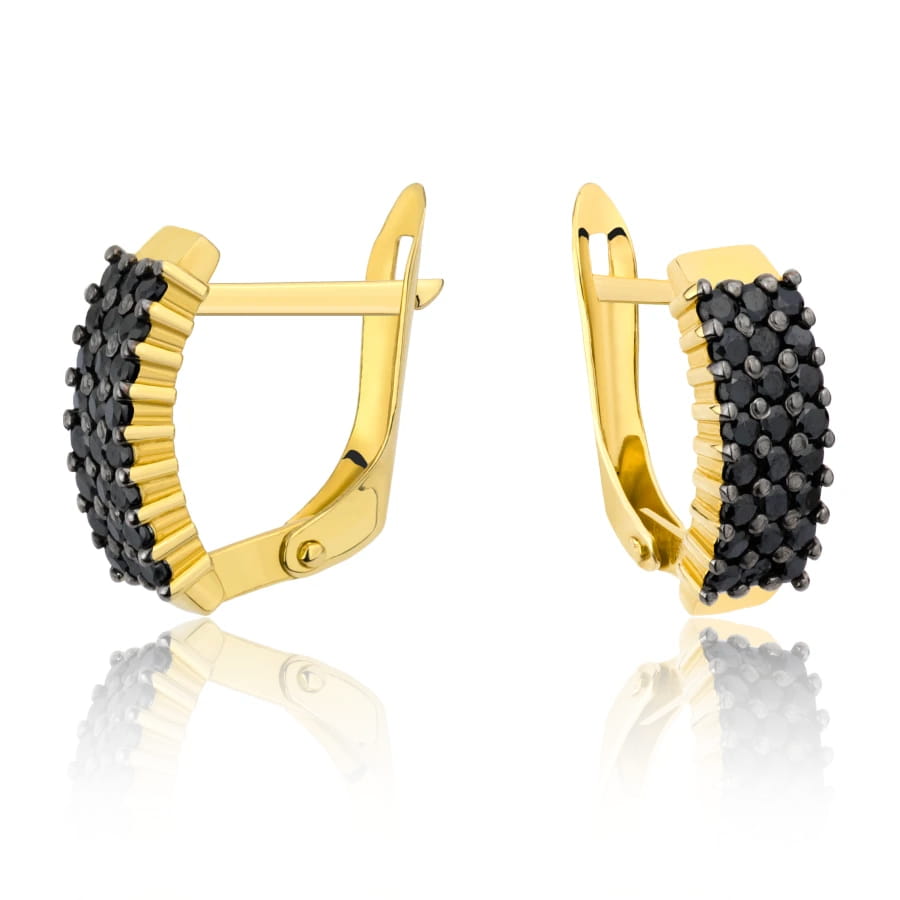Cercei Aur cu Zirconii Negre