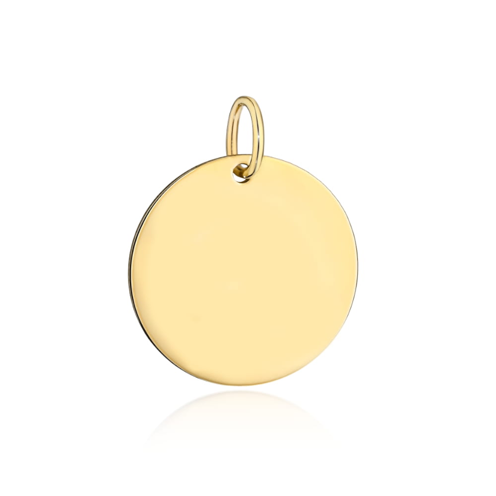 Pandantiv Elegant Din Aur Galben Cerc Plin 14K