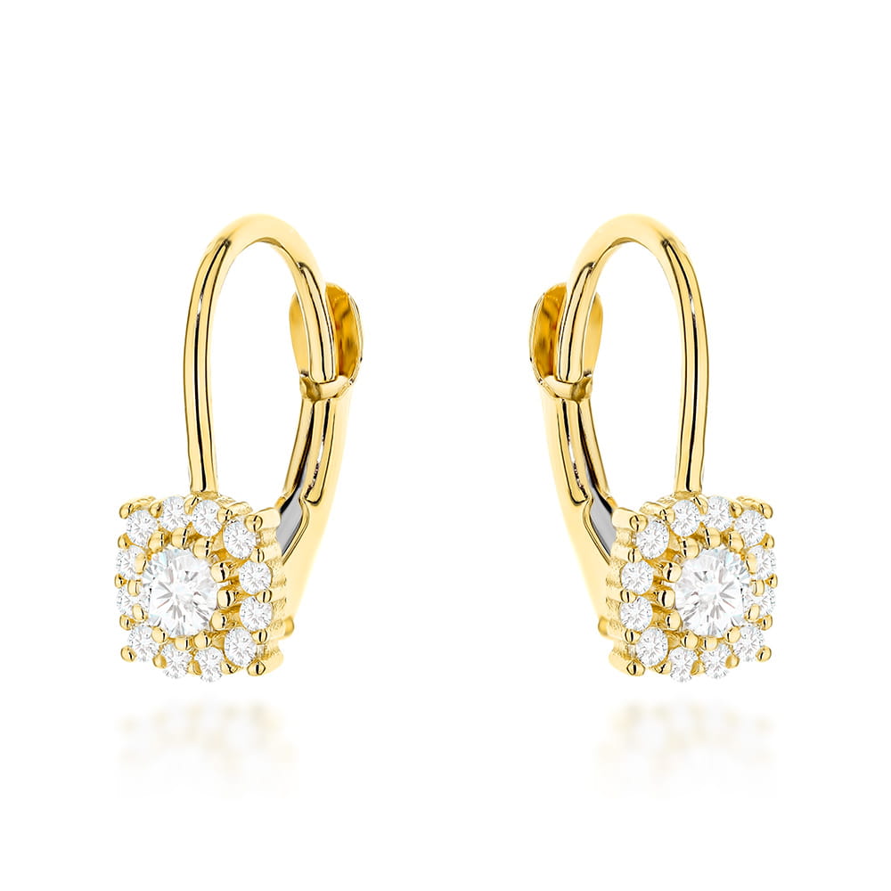 Cercei Din Aur 14K Cu Cristale Zirconia Și Închidere Engleză