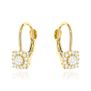 Cercei Din Aur 14K Cu Cristale Zirconia Și Închidere Engleză
