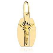 Medalion Religios Aur 14K Cu Isus Pe Cruce
