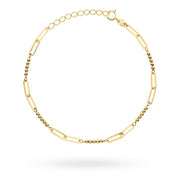 Bratara Aur 14k cu Zale Impletite si Bilute