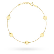 Brățară Aur 14K cu Cercuri Rotunde - Eleganță Simplă