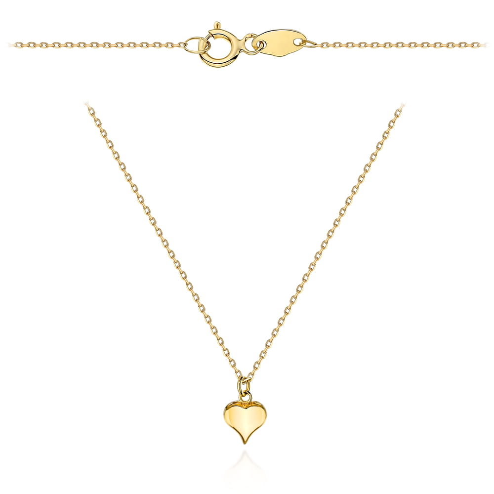 Colier Aur 14K Inimă Convexă - Eleganță Pură