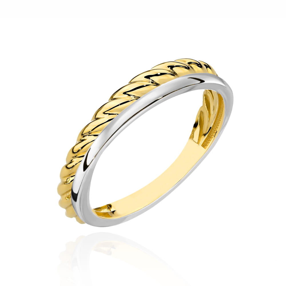 Inel Aur 14K Împletit Dublu - Eleganță Atemporală