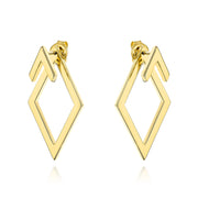 Cercei Aur Galben 14K Rombi Tridimensionali