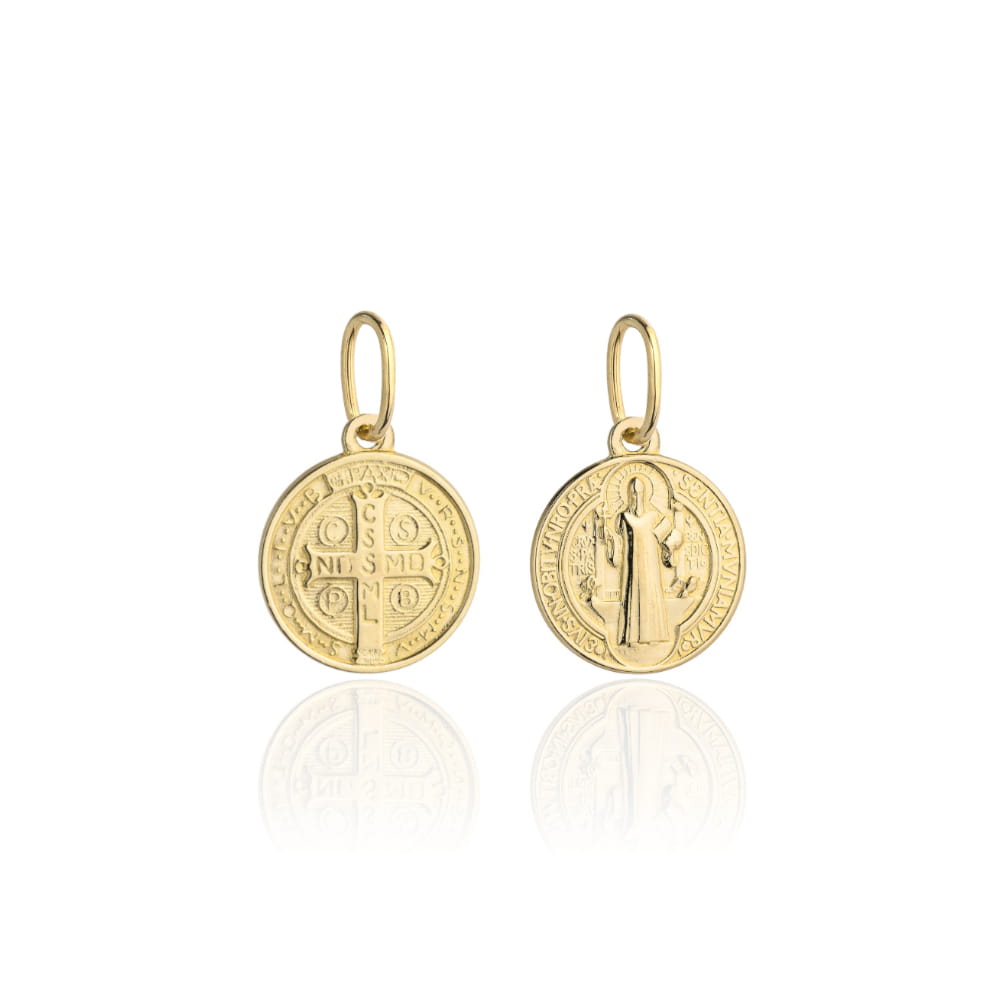 Medalion Aur 14k cu Sfantul Benedict