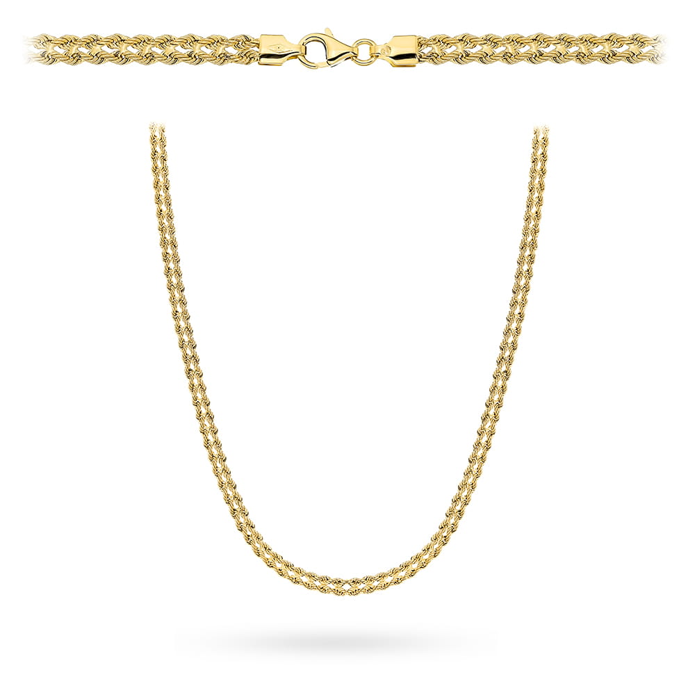 Colier Elegant Din Aur Galben 14K Cu Splot Korda Warkocz