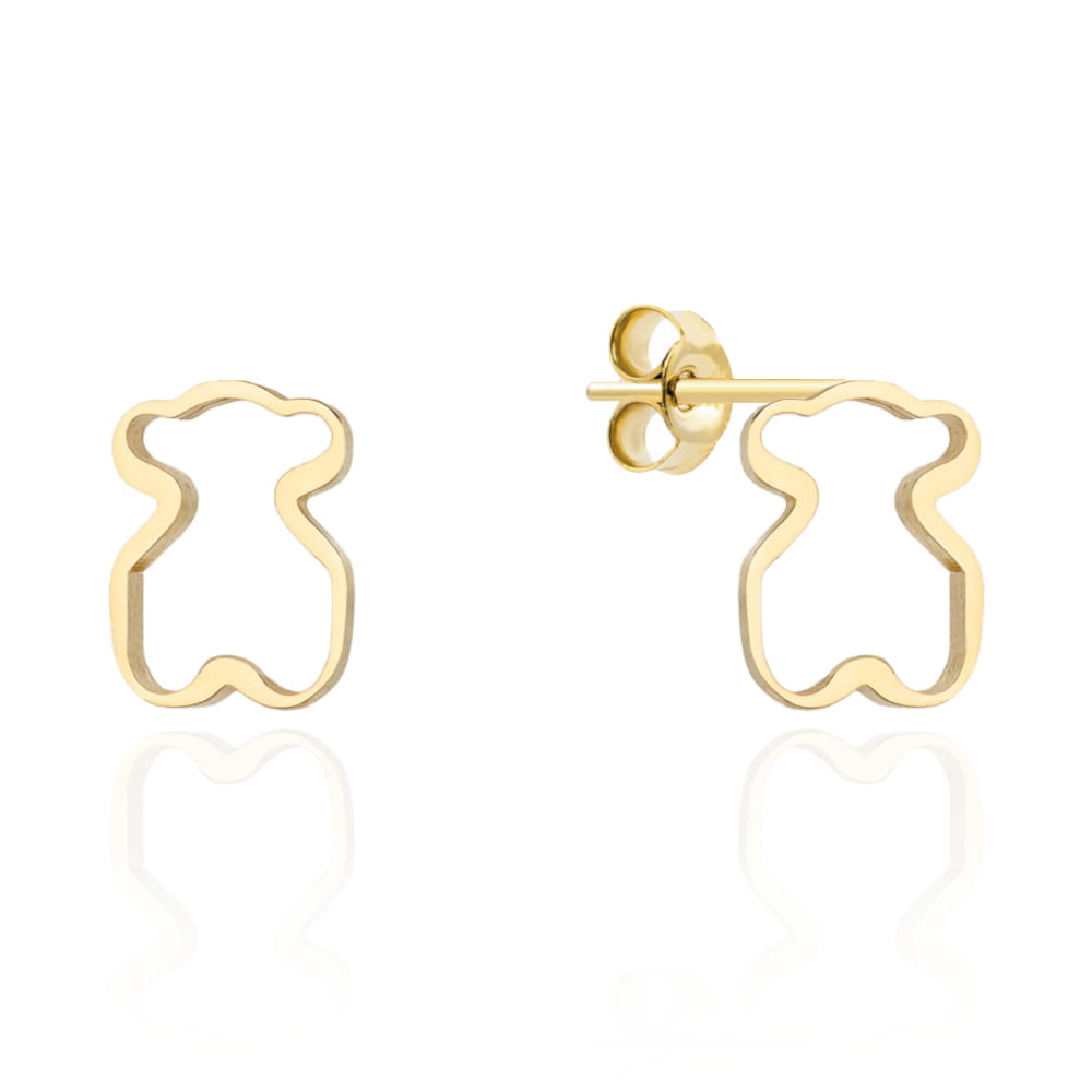 Cercei Aur Galben Contur Ursulet 14K
