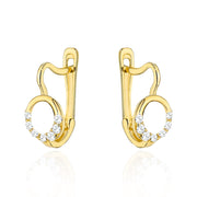 Cercei Cerculețe Elegante din Aur 14K cu Cristale