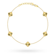 Brățară Elegantă Din Aur 14K Cu Motiv Trifoi