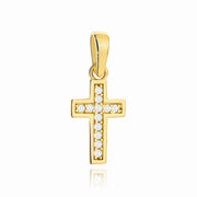Cruciuliță Mică Din Aur 14K Cu Zirconii