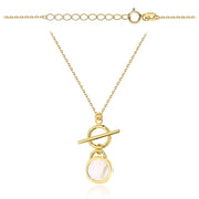 Colier Aur 14K Cerc Cu Margele De Sidef
