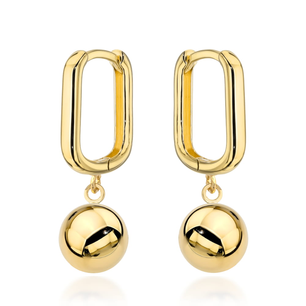 Cercei Aur 14K Rotunzi, Suspendati - Eleganță Simplă