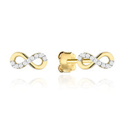 Cercei Aur 14K Semn Infinitului cu Zirconii - Eleganță Eternă