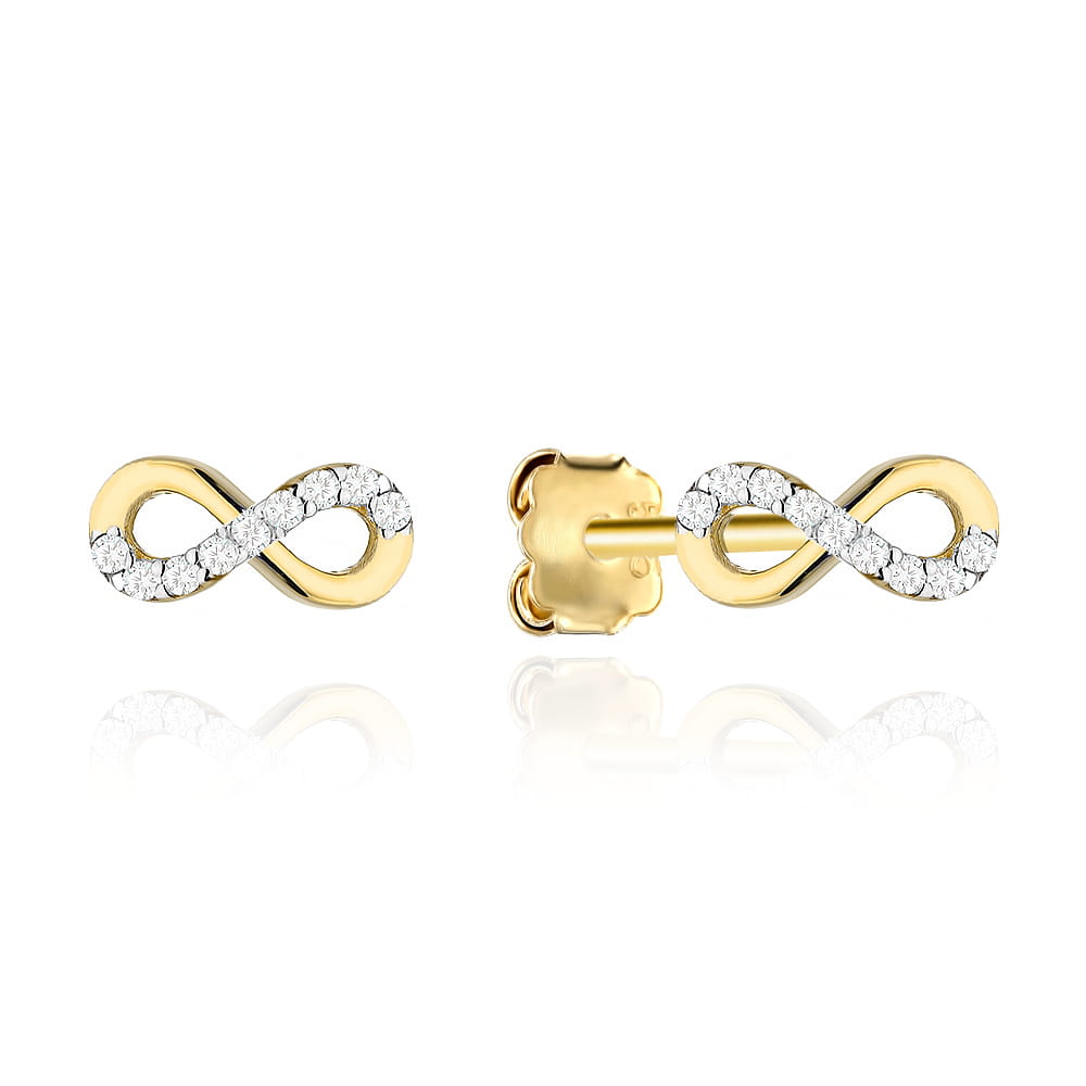 Cercei Aur 14K Semn Infinitului cu Zirconii - Eleganță Eternă