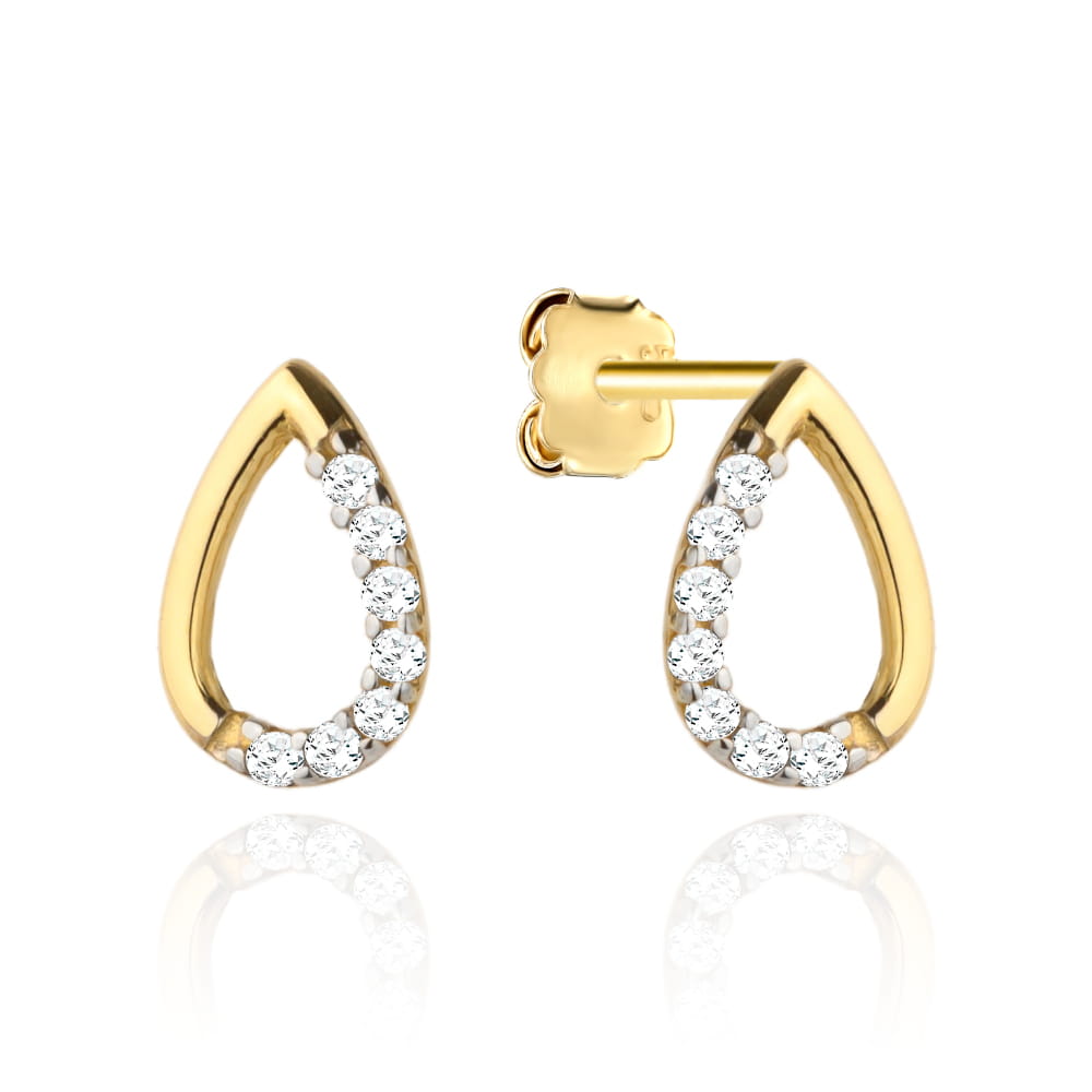Cercei Aur 14K Lacrimă cu Zirconiu - Eleganță Pură