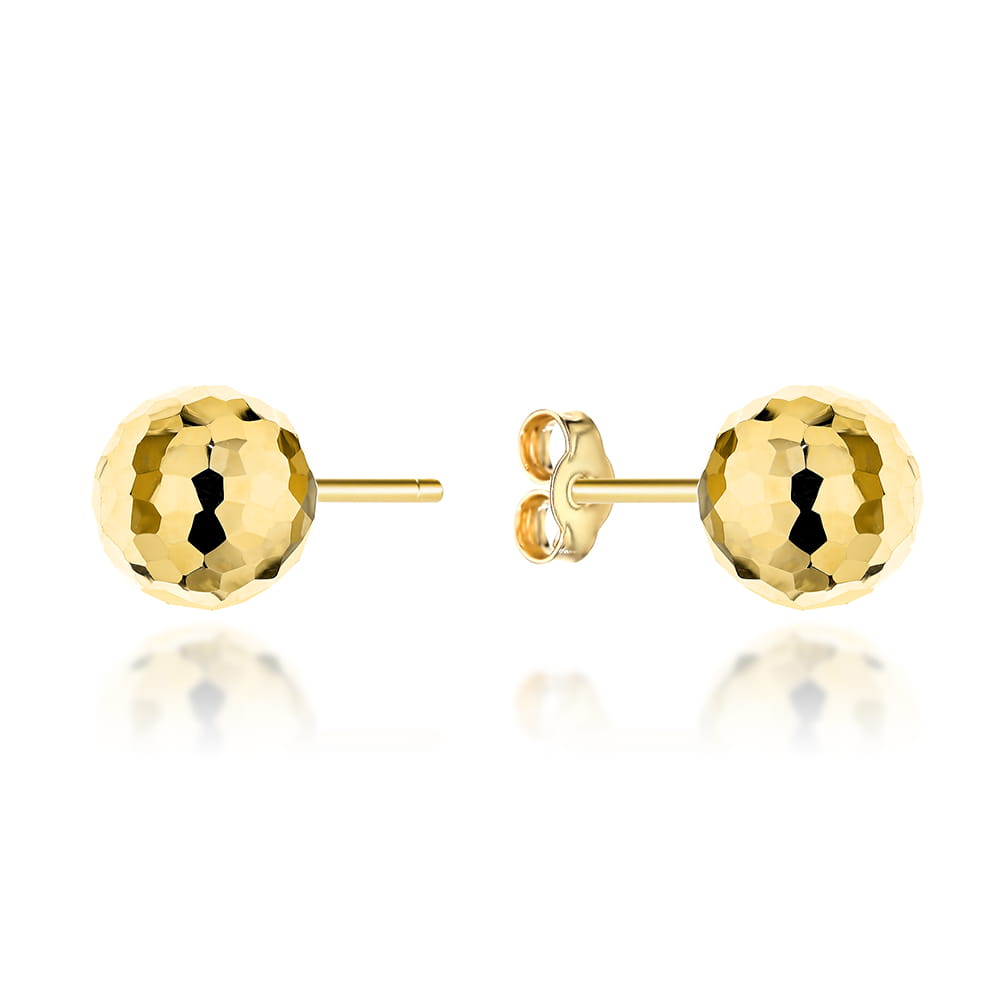 Cercei Aur 14K Bile Rotunde 8mm – Eleganță Atemporală