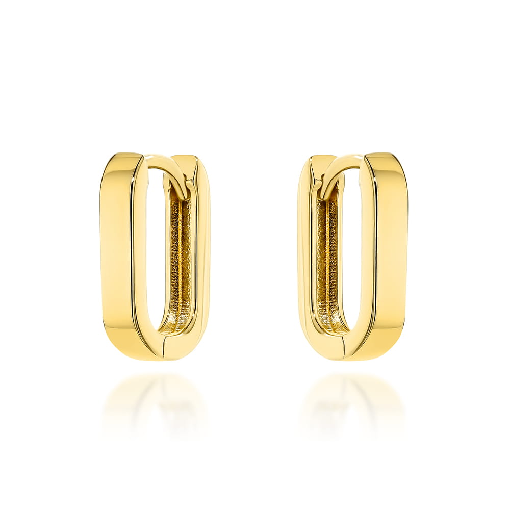 Cercei Aur 14K Rectangulari Rotunjiți cu Închizătoare Engleză